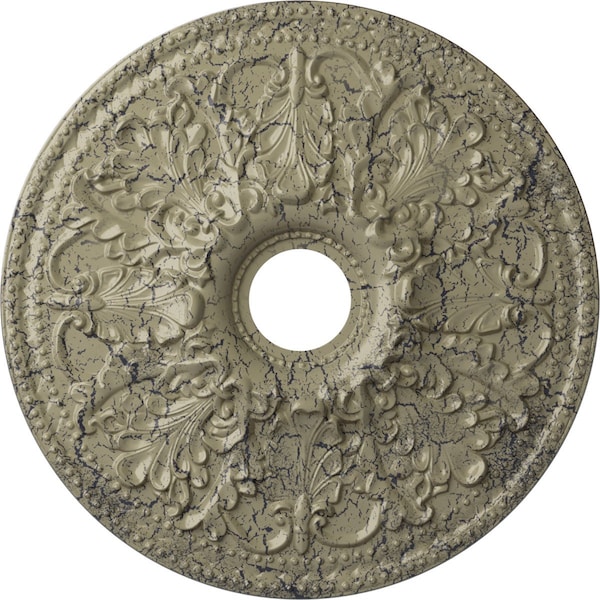 Ekena Millwork Ashley Ceiling Medallion (Canopies up to 4 3/4"), 23 7/8"OD x 4"ID x 2 1/8"P, Castle Stone Crackle CM23ASCSC - main